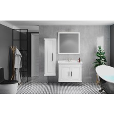 Denko Albatros 80 cm Beyaz Kapaklı Banyo Dolabı