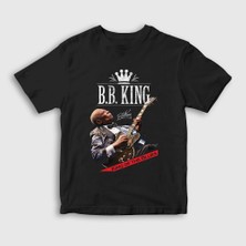 Presmono Unisex Çocuk Siyah King Of The Blues B B King T-Shirt