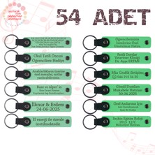 Miawiki Yeşil & Fıstık Yeşili, Psikoloji Öğretmeninden Anı, 54’lü Set, Isim ve Mesajlı Deri Anahtarlık