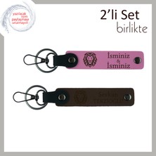 Miawiki Kaplan Başlı Erkek Kardeşe Anlamlı Doğum Günü Hediyesi, Kişisel Anahtarlık, Pembe-Koyu Kahve