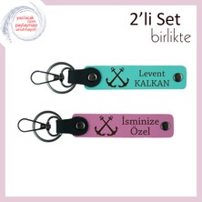 Miawiki Çapa Temalı Sevimli Hediyelik, Deniz Tutkusunu Yansıtan Anahtarlık Set, Turkuaz-Pembe