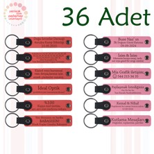 Miawiki Nar Çiçeği & Pembe, 36’lı Set, Isim Yazılabilir Deri Anahtarlık, Aile Tatillerine Anlamlı Katkı