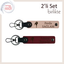 Miawiki Kız Kardeşe Cesaret Figürlü Seçkin Tasarım, Tekvando Temalı Deri Anahtarlık, Yavru Ağzı-Bordo