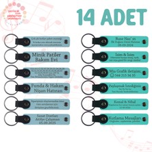 Miawiki Gök Mavi & Turkuaz, 14’lü Set, Kişisel Anı Anahtarlık, Kurumsal Konferans Katılımcılarına Hediye