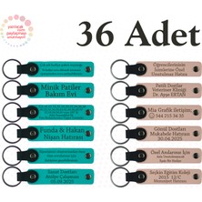 Miawiki Koyu Turkuaz & Pudra, 36’lı Set, Isim Yazılabilir Anahtarlık, Voleybol Takımına Motivasyon Hediyesi