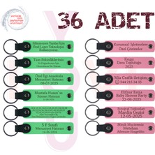 Miawiki Fıstık Yeşili & Pembe, Aile Pikniklerine Küçük Sürpriz 36’li Set, Isim Yazılabilir Deri Anahtarlık