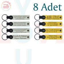 Miawiki Beyaz & Sarı, Aile Pikniklerine Küçük Sürpriz, 8’li Set, Kişisel Mesajlı Deri Hediyelik