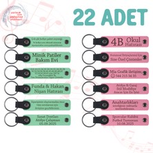 Miawiki Yeşil & Pembe, Şirket Açılış Törenine Değer Katan Hediye, 22’li Set, Tarih ve Isimli Deri Hatıra