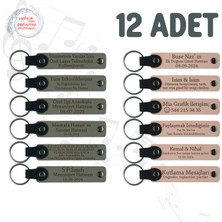 Miawiki Kül Gri & Pudra, 12’li Set, Kişiye Özgü Yazılı Hatıra Anahtarlık, Bebek Mevlüdüne Küçük Sürpriz