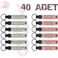 Miawiki Beyaz & Y Ağzı, Baby Shower Etkinliğine Anlamlı Hediye, 40’li Set, Isimli Anlamlı Deri Anahtarlık