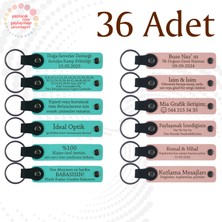 Miawiki Turkuaz & Y Ağzı, 36’lı Set, Isim Yazılan Anahtarlık, Dönem Bitişi Için Hazırlanmış Sınıf Hediyesi