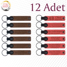 Miawiki A Kahve & Nar Çiçeği, Bebek Mevlüdü Için Anlamlı Armağan 12’li Set, Isim ve Mesaj Yazılı Deri Hatıra
