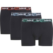 Nike Dri Fit Ultra Stretch 3 Pack Micro 3 Lü Paket Kısa Boxer Siyah 3 Renk Bantlı