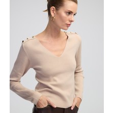 İpekyol Amorf metal aksesuarlı triko IW6240050295014