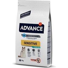 Advance Sensitive Somonlu Hassas Kısırlaştırılmış Kedi Maması 3 kg Plastik Malzeme ile Yüksek Protein