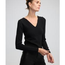 İpekyol Amorf metal aksesuarlı triko IW6240050295001