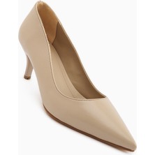 Limoya Flora Bej Stiletto Kadın Topuklu Ayakkabı