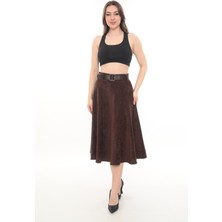 Soralline Kadın Kışlık  Kloş Etek 780 Kadife Şöni  Kumaş  75 cm Boyunda