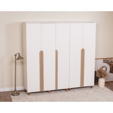 Donaco İtra 5 Kapaklı Gardırop – Krem Gövde, Krem MDFLAM Kapak