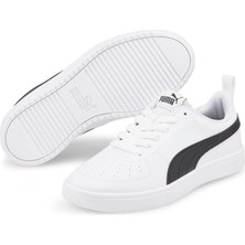 Puma Rickie Jr Beyaz Çocuk Ayakkabı Düz Tabanlı Erkek Çocuk İçin Rahat ve Şık Tasarım