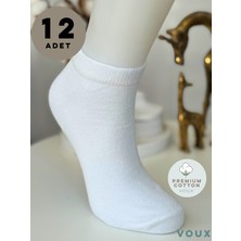 Voux Pamuklu Beyaz Erkek Sneaker Çorap 12 'li