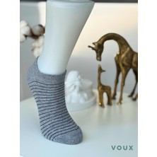 Voux Pamuklu Çizgili Çok Renkli Kadın Sneaker Çorap 8 'li