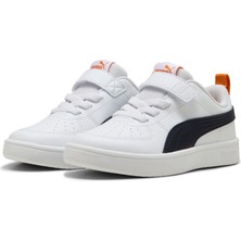 Puma Rickie Çocuk Ayakkabı Beyaz Erkek Çocuk İçin Dayanıklı Sentetik ve Kauçuk Tabanlı