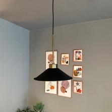 Bamyum Benjamin Siyah Metal Sarkıt Avize Eskitme Ince Başlık Rustik Cafe Mutfak Modern Dekoratif Sarkıt