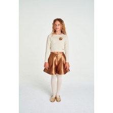 Lia Lea Bg Store Kız Çocuk Kahverengi Şort Oversize Kalıp ile Rahat Kullanım