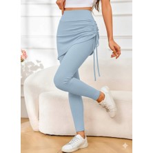 Passense Kadın Yüksek Bel Yandan Büzgülü Alttan Uzun Kaşkorse Tayt Etek