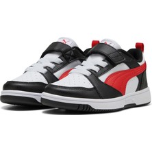 Puma Rebound V6 Lo Ac+ Ps-White-Red-Black Çocuk Ayakkabı-Beyaz