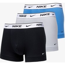 Nike Dri Fit Ultra Stretch 3 Pack Micro 3 Lü Paket Kısa Boxer Siyah Gri Mavi