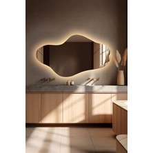 Asimetrik LED Aydınlatmalı Dekoratif Duvar Banyo Hol Salon Aynası