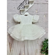 Beyaz Taşlı Kız Bebek Elbisesi,doğum Günü Elbise,fotoğraf Çekim Elbise,0-13 Yaş Uygun