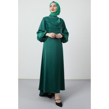 Giza Store Kuyruklu Degaje Elbise Yeşil