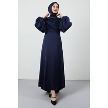 Giza Store Kuyruklu Degaje Elbise Lacivert