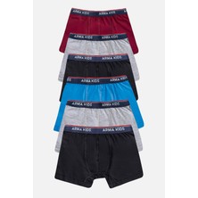 Arma Yıldız Erkek Çocuk Boxer Düz Desenli 6'lı Paket Renkli Pamuklu Esnek Kumaş