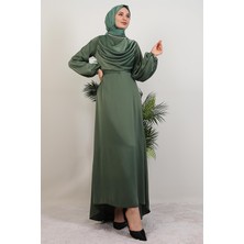 Giza Store Kuyruklu Degaje Elbise Soft Yeşil