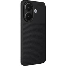 Gpack Vivo V60 Lite Uyumlu Kılıf Negro Karbon Görünümlü Silikon Siyah