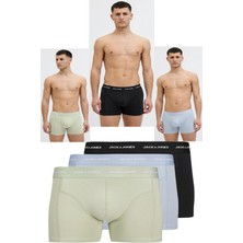 Jack & Jones Jactom Bamboo Erkek 3 Lü Set Yeşil Mavi Siyah Boxer 12277176