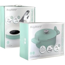 Berghoff Leo Phantom Kapaklı Yapışmaz Tencere 24 cm ve Kızartma Tavası 24 cm Forest Green