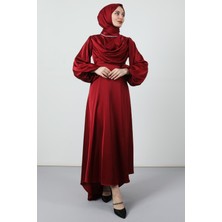 Giza Store Kuyruklu Degaje Elbise Bordo