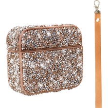 Gpack Airpods Pro Uyumlu Kulaklık Kılıfı Bilek Askı Aparatlı Simli Airbag 45 Gold