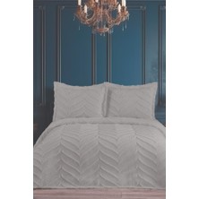 Çeyiz Diyarı Perota Soft Çift Kişilik Pike Takımı Gri