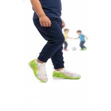 Playup Beyaz Yeşil Bilekten Çoraplı Erkek Çocuk Halı Saha Ayakkabısı FH-252-153 F