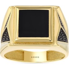 Assos Pırlanta Altın Erkek Yüzük - 14K