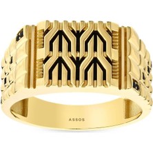 Assos Pırlanta Altın Erkek Yüzük - 14K