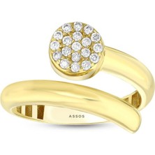 Assos Pırlanta Taşlı Tasarım Altın Yüzük - 14K