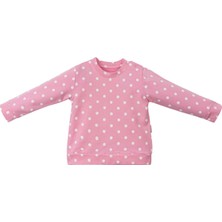 Be Good Puantiyeli Iki Iplik Kız Sweatshırt - NEC231230-PEMBE-3 - 4 Yaş Pembe