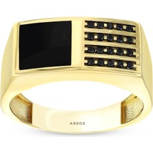 Assos Pırlanta Altın Erkek Yüzük - 14K